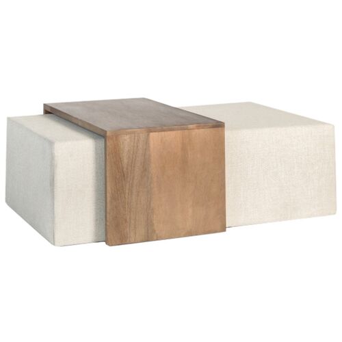 Landon Cocktail Ottoman, Subtle Linen