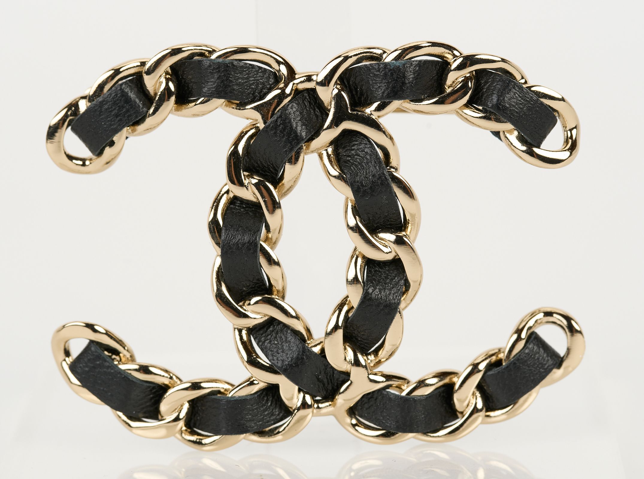 Chanel Champagne Gold Leather CC Pin NIB~P77717955