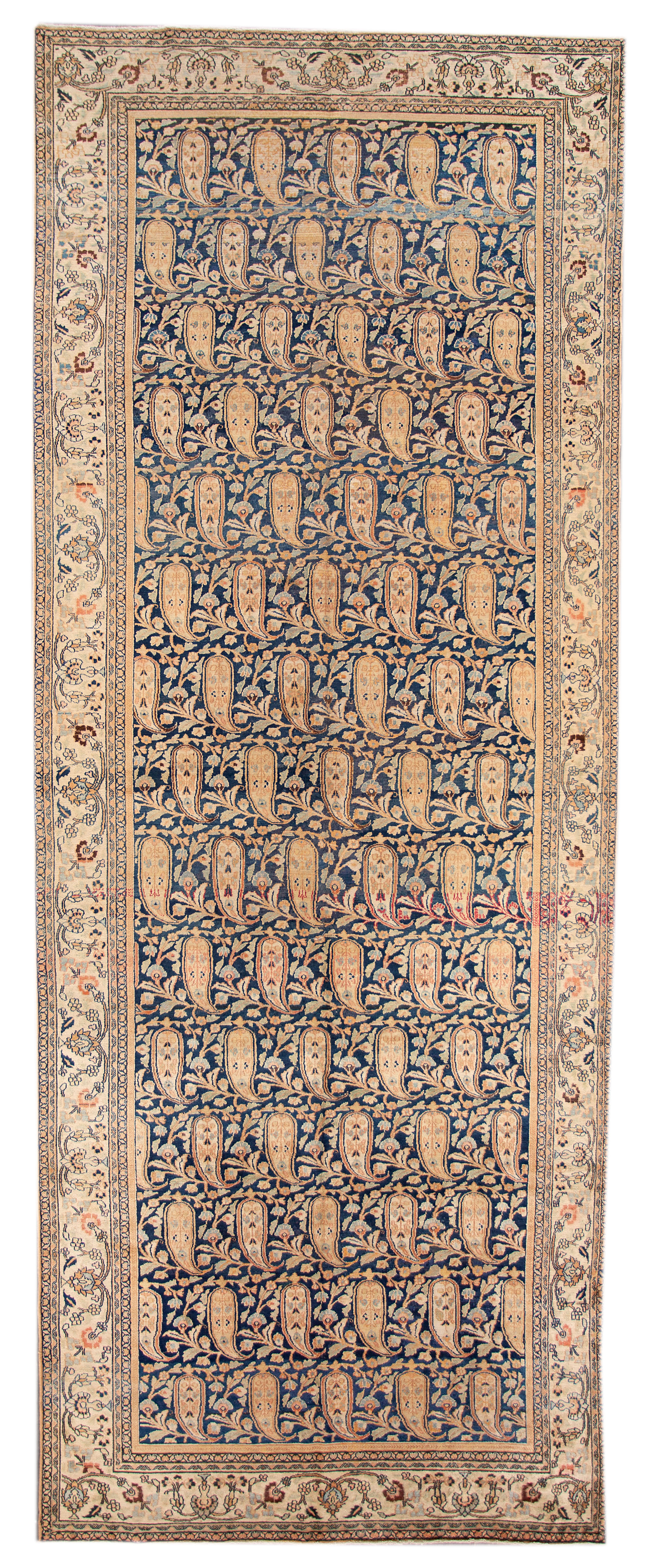 Antique Persian Mashad Floral Runner Rug~P77664769