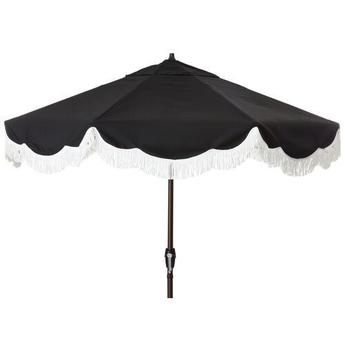 Cloud Fringe Patio Umbrella, Black~P77572121