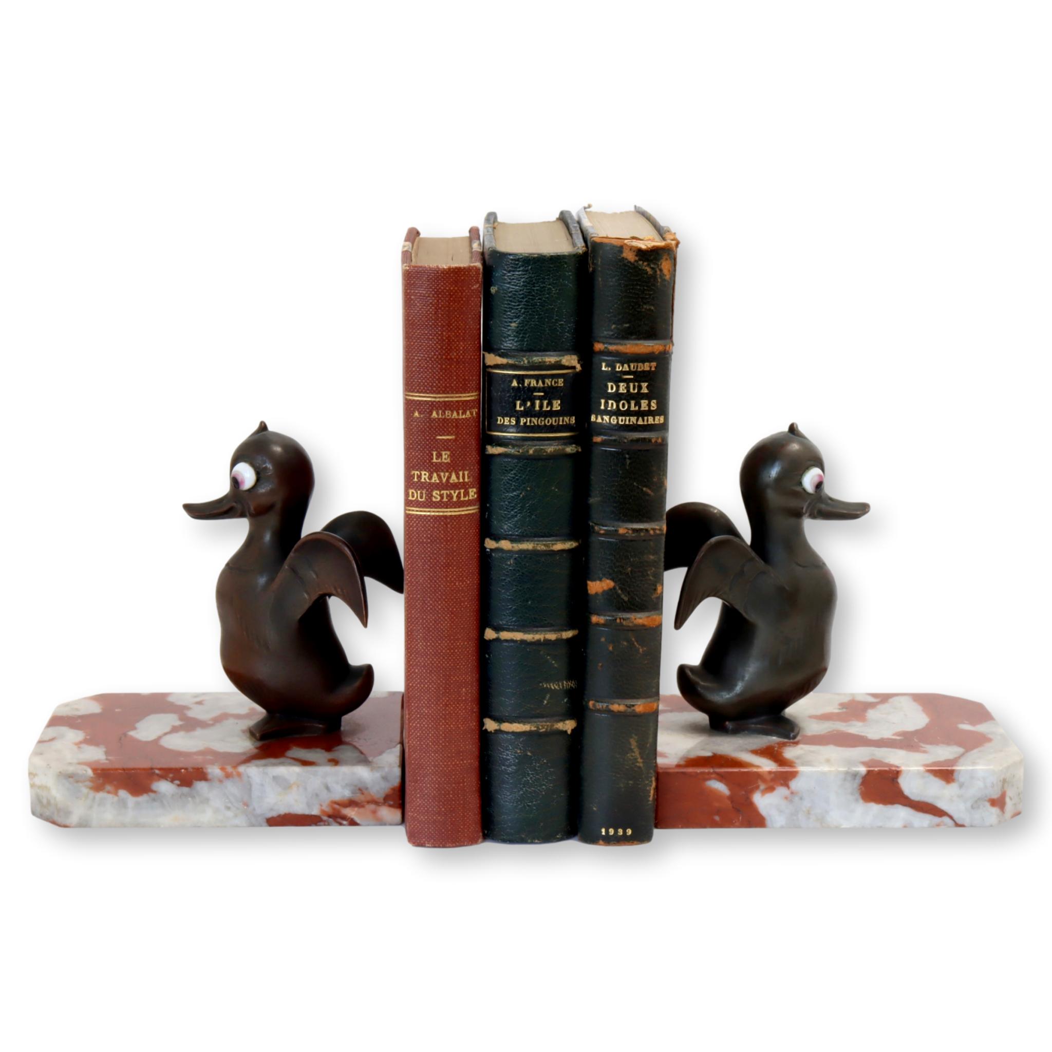 1920s French Bookends w/Duck~P77659459