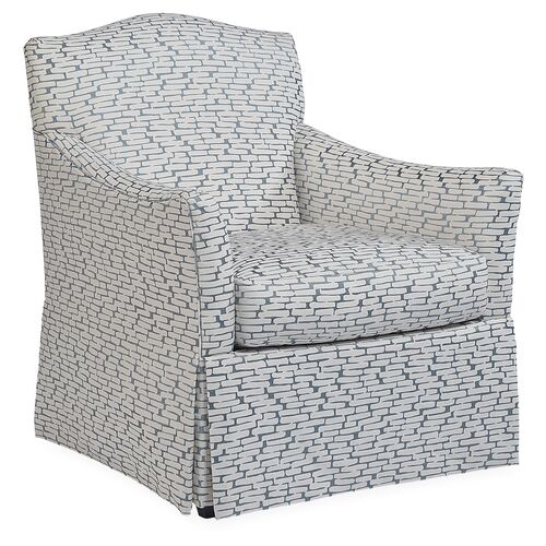 Florian Club Chair, Slate/Ivory~P77518846