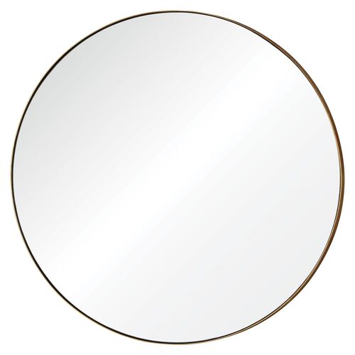 Onyx 30" Round Wall Mirror, Gold Leaf~P45500893