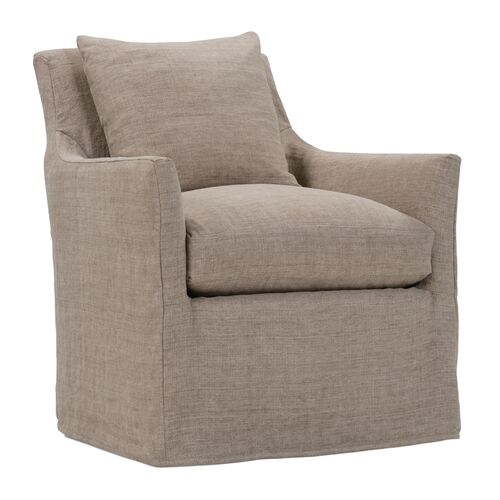 Isolde Slipcover Swivel Glaider Chair, Mushroom Isolde Slipcover Swivel Glaider Chair, Mushroom