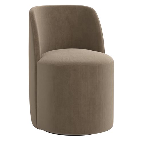 Cora Dining Swivel Chair, Performance Velvet