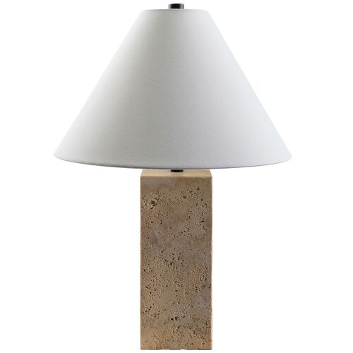 Pax Table Lamp, Natural Travertine