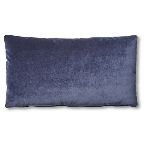 Ada Long Lumbar Pillow, Navy Velvet~P77483626