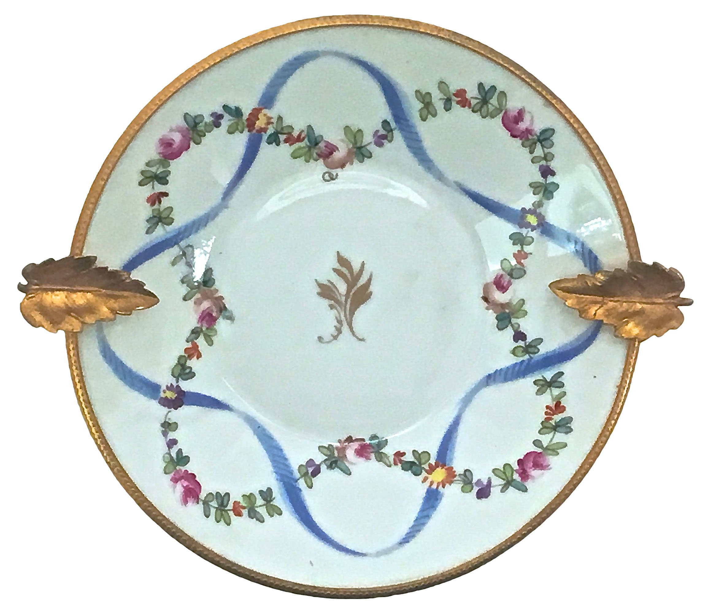 Limoges Floral & Gilt Leaf Dish~P77468531