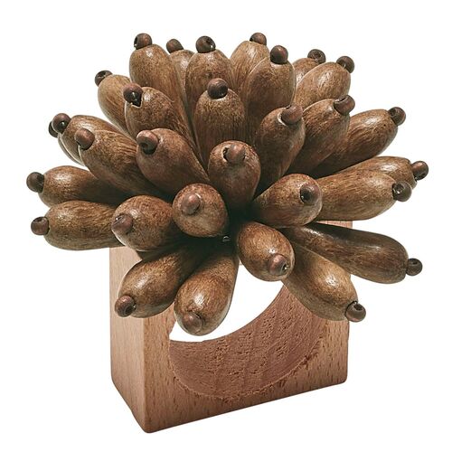 S/4 Florette Napkin Rings, Brown S/4 Florette Napkin Rings, Brown