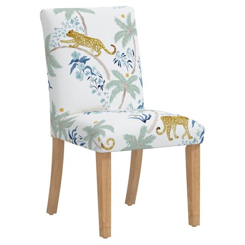 Shannon Side Chair, Palm Leopard, Dusty Blue~P77615452