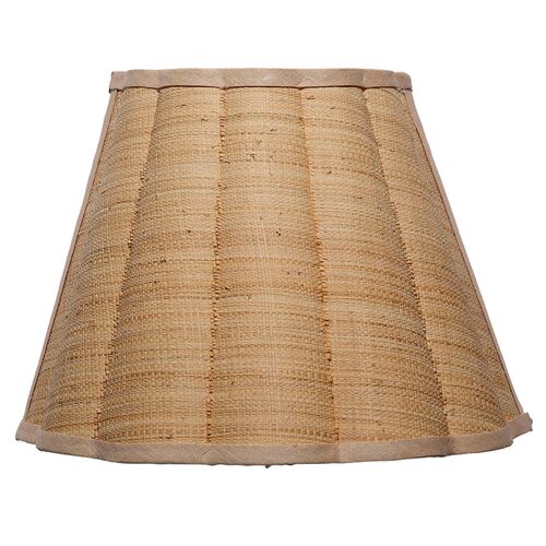 Scalloped Raffia Wall Sconce, Natural