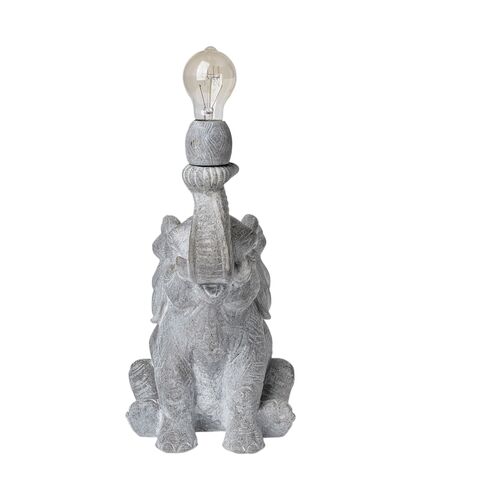 Elephant Resin Table Lamp, Gray Elephant Resin Table Lamp, Gray