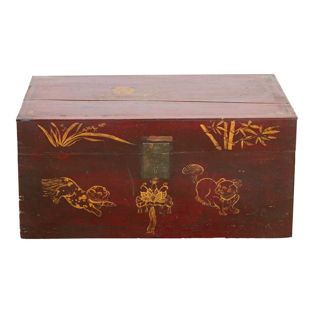 Mid-Century Chinese Painted Trunk~P77716618