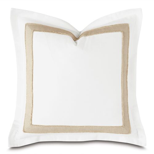 Woven Trim Pillow, White~P77597005