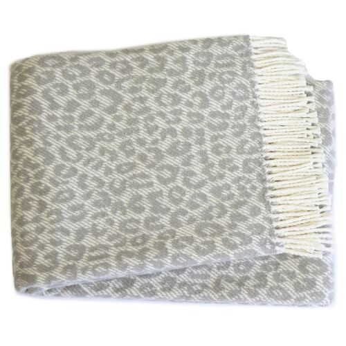 Leila Leopard Throw, Cream/Gray~P77600930