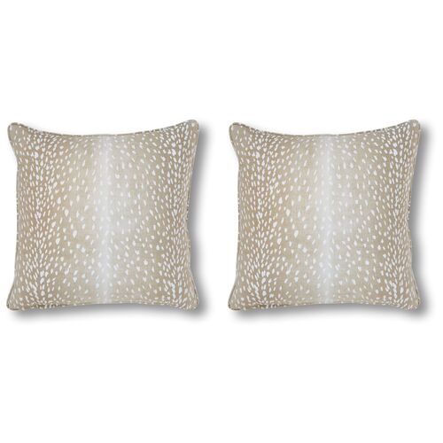 Doeskin 20x20 Pillow Set, Tan/White~P77587150