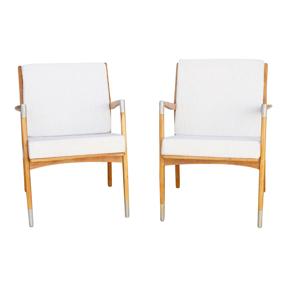 Pair of Vintage Style Bleached Chairs~P77698734