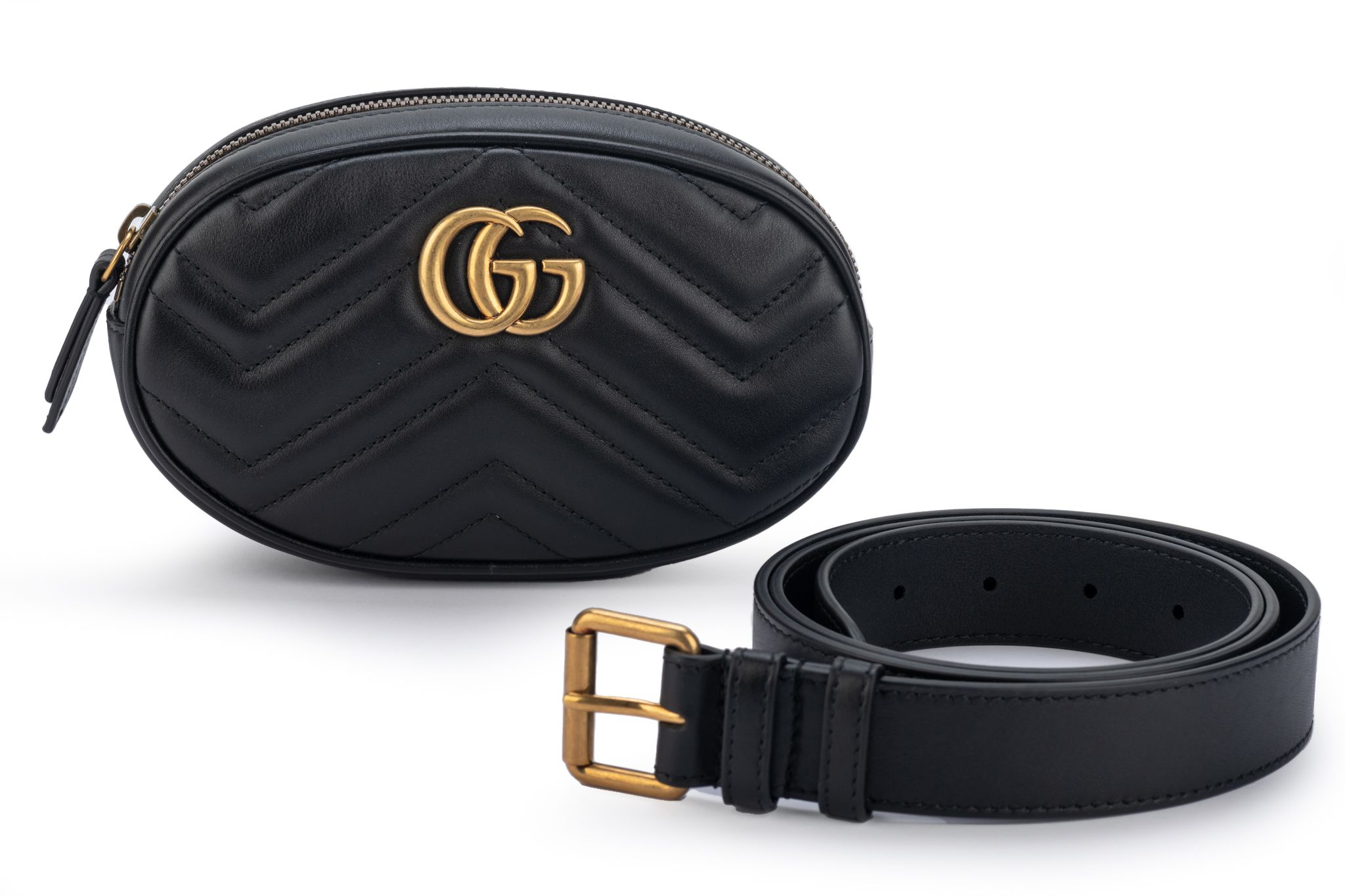 Gucci Black Leather Fanny Pack With Logo~P77657694