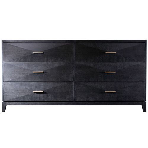 Sebastian Six Drawer Dresser, Onyx Oak