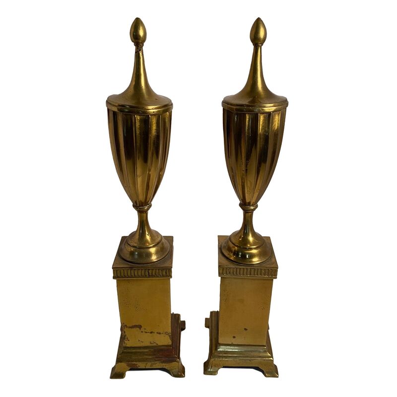 Hollywood Regency Mantle Urns, Pair