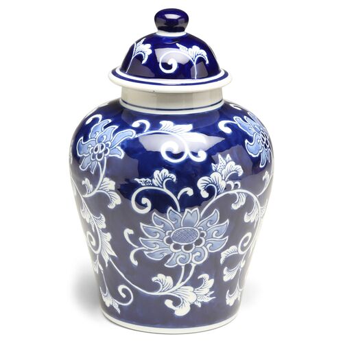 11" Lisse Classic Ginger Jar, Blue/White~P77508538