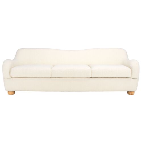 Riven Boucle Sofa, Ivory/Natural