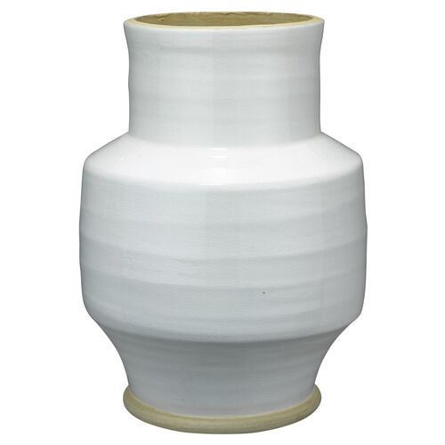 13" Solstice Vase, White/Natural~P77457494
