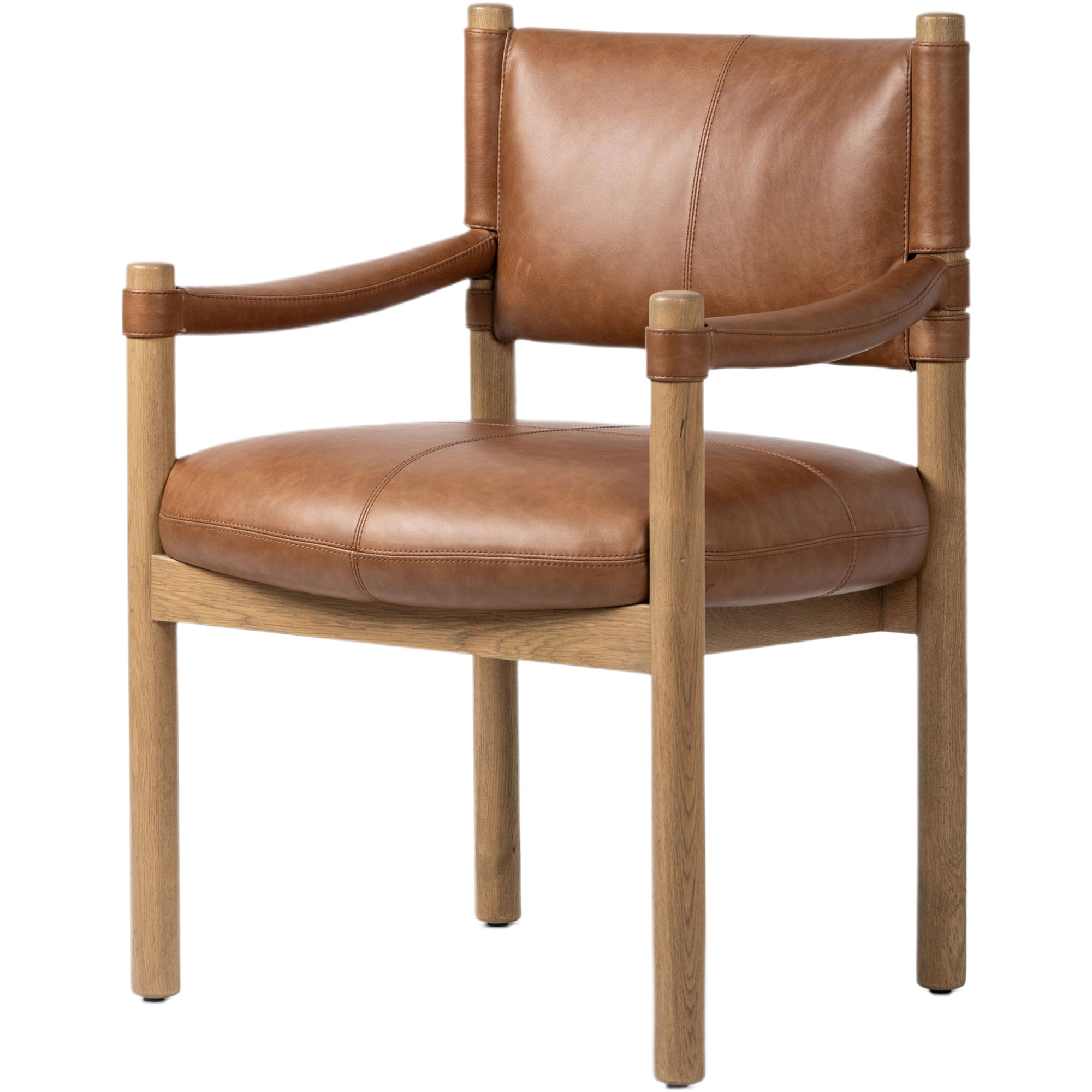 Cyxelle Leather Dining Armchair, Sonoma Chestnut