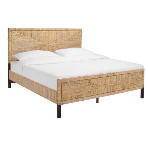 Chatsworth Woven Banana Stem Bed, Natural/Brown Chatsworth Woven Banana Stem Bed, Natural/Brown