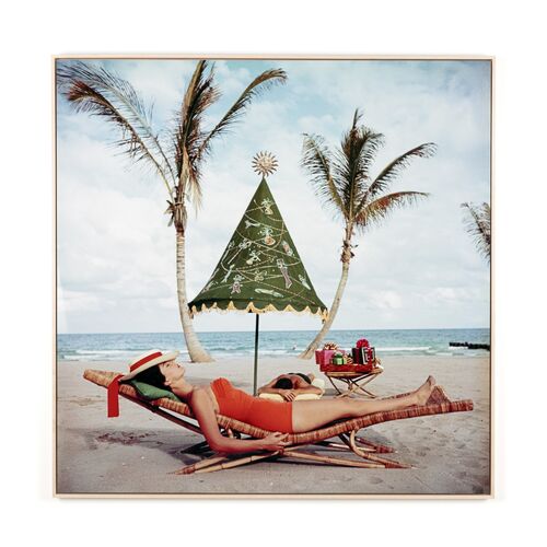 Palm Beach Idyll Photograph by Slim Aarons, White Maple Frame