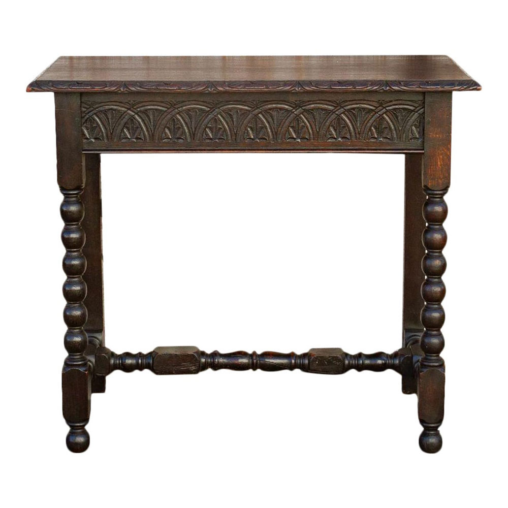 Antique Carved Oak English Tavern Table~P77638794