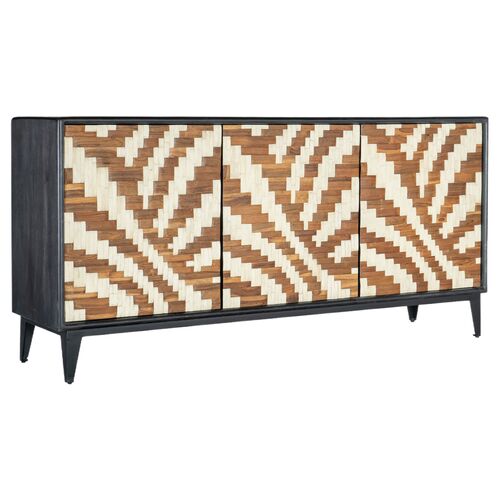 Commerce & Market Entwined Bone Inlay Credenza, Multicolor