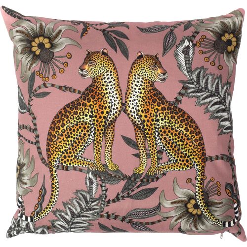 Lovebird Leopards 20x20 Pillow, Pink~P77634707