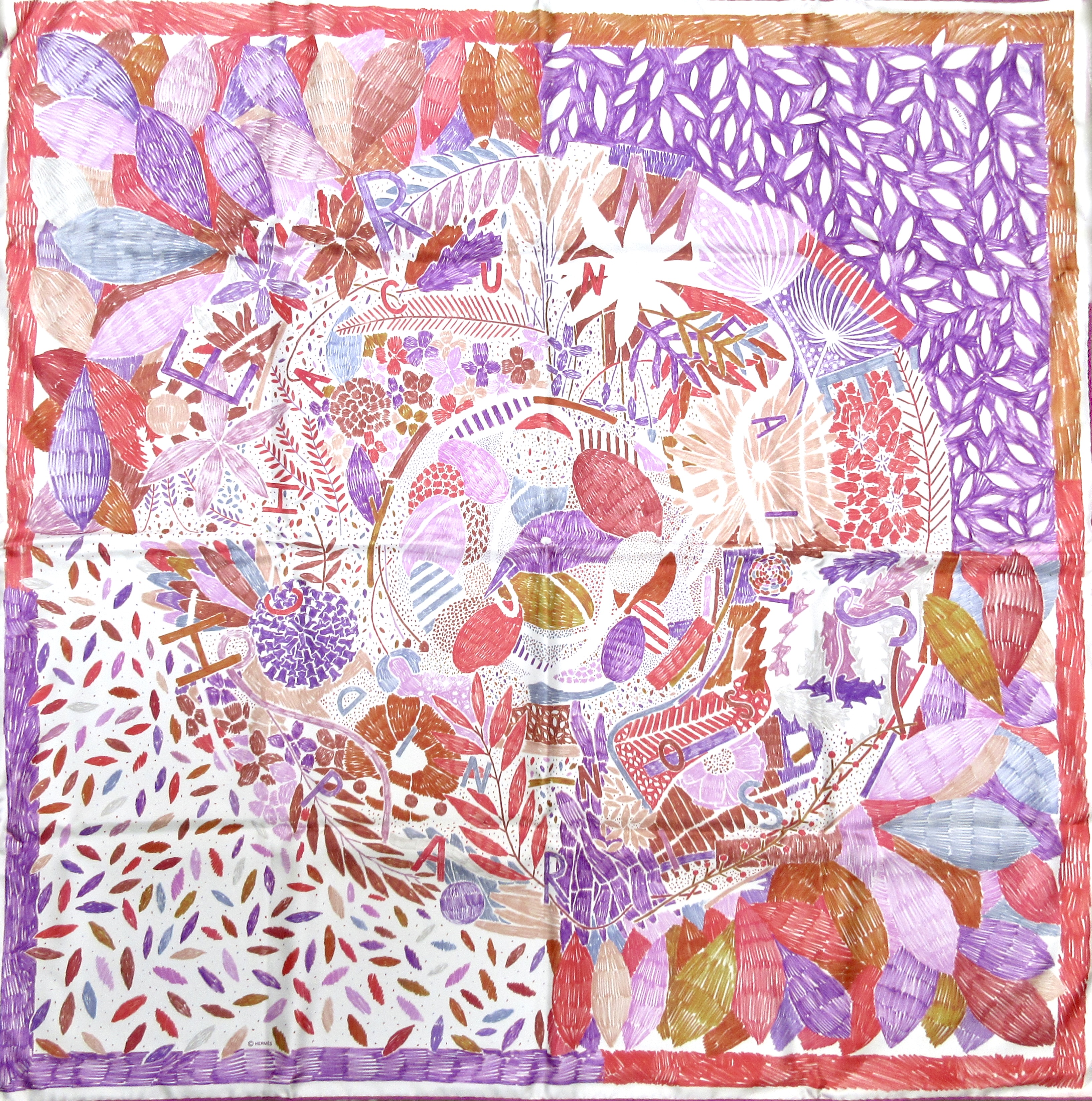 Hermes Chacun Fait Son Nid Scarf in Box~P77689674