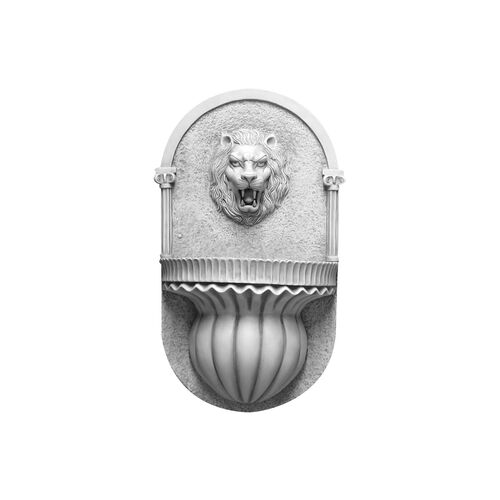 35" Lion Wall Fountain, Antiqued Stone~P77108961
