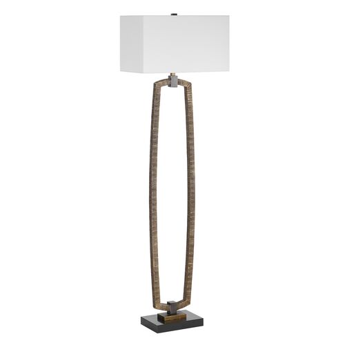 Zelina Marble Floor Lamp, Bronze/Gold