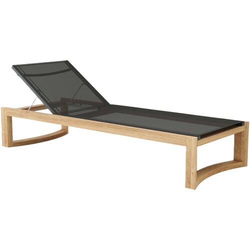 Borella Outdoor Teak Sun Lounger, Batyline Mesh Borella Outdoor Teak Sun Lounger, Batyline Mesh