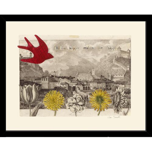 Happy Place Collage Art Print, 12" x 15"
