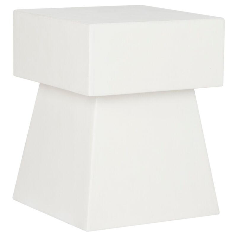 Laine Outdoor Side Table, Ivory