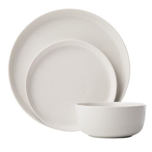 S/4 Brent 12-Piece Dinnerware Sets, White S/4 Brent 12-Piece Dinnerware Sets, White