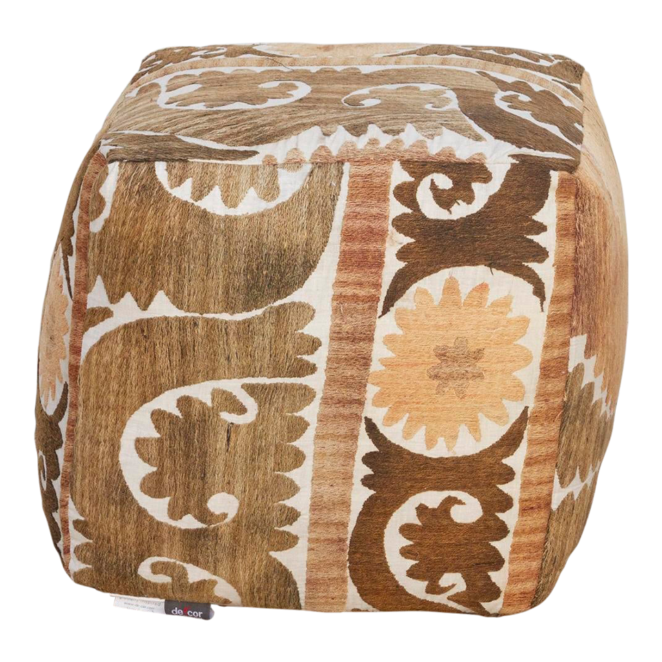 Karkara Antique Suzani Cube Ottoman~P77698749