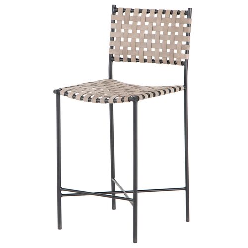 Drey Counter Stool, Smoke Grey Leather~P77610473