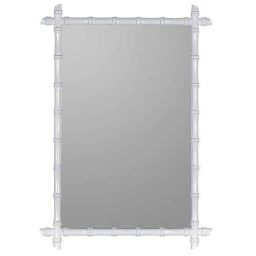 Raelyn Bamboo Wall Mirror, Glossy White~P111111783