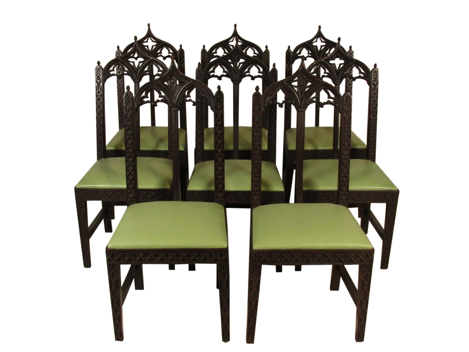 19th-C. Gothic Dining Chairs, Set/8~P77612267