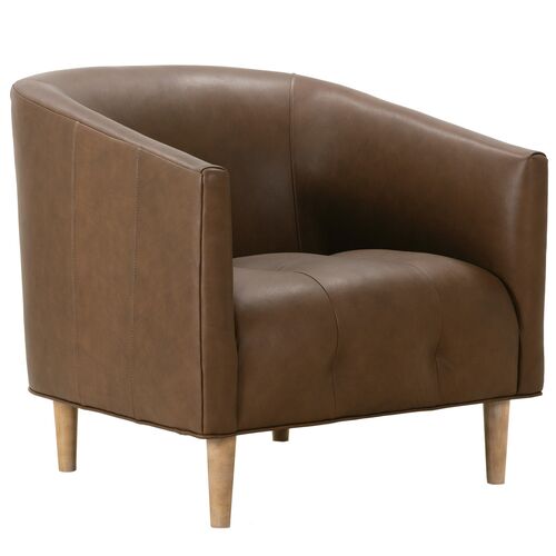 Peterson Barrel Leather Accent Chair