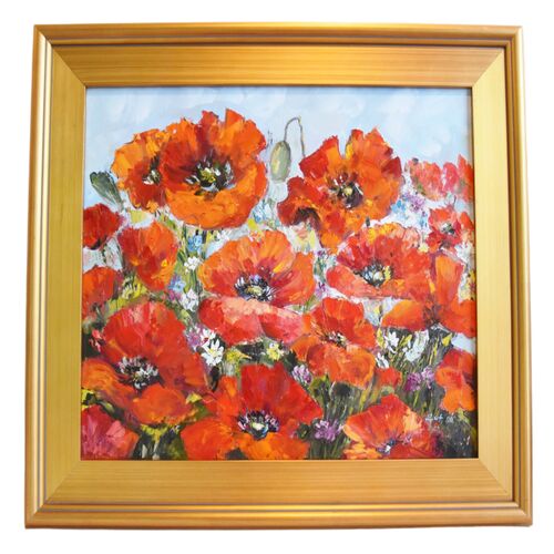 Impressionist Poppies Landscape Painting Impressionist Poppies Landscape Painting~P77663284