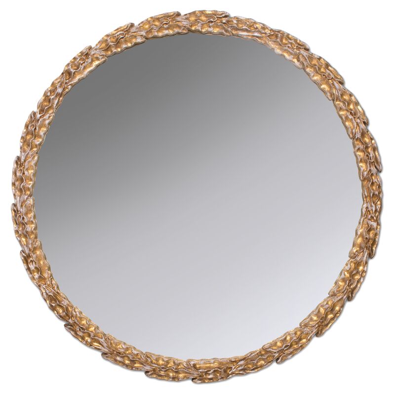 Olive Branch Wall Mirror, Gold