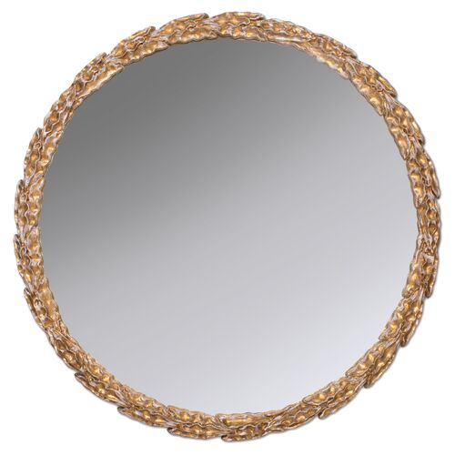 Olive Branch Wall Mirror, Gold~P77495927