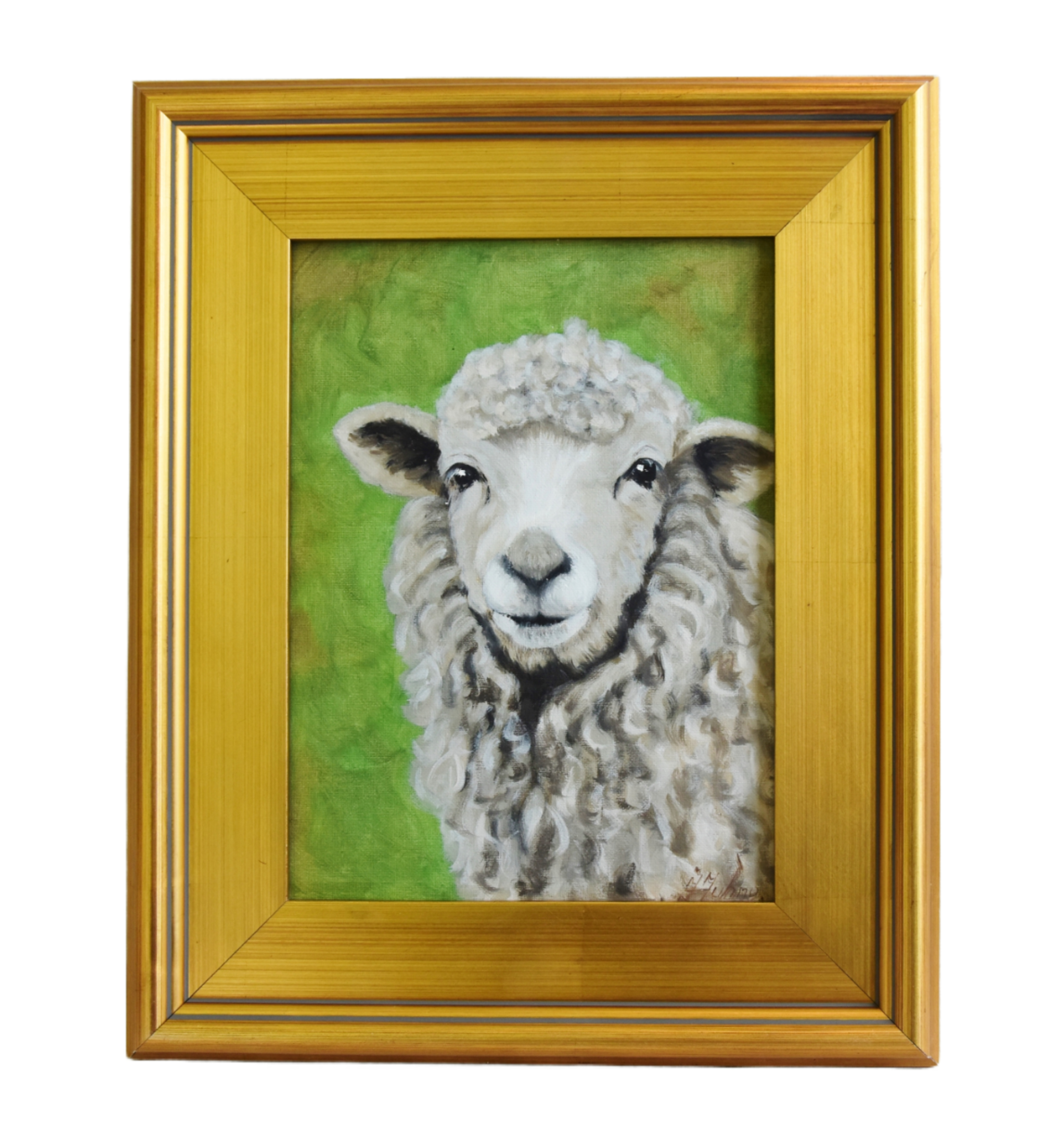 Farmhouse Ewe Sheep Portrait Painting~P77667757