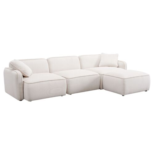 Xenon 4-Piece Corduroy Velvet Modular Sectional Chaise Xenon 4-Piece Corduroy Velvet Modular Sectional Chaise